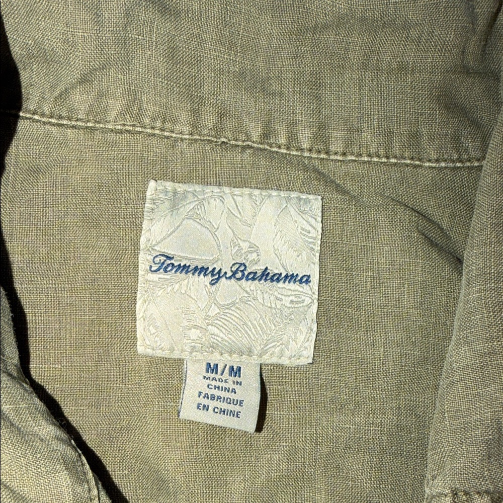 Tommy Bahama Olive Green Washed Button-Front Jacket - Picture 2 of 4